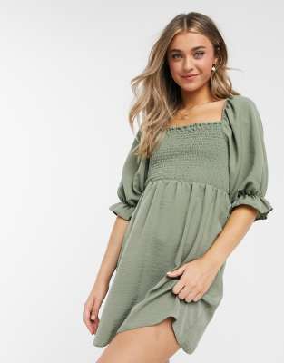 khaki green dress new look