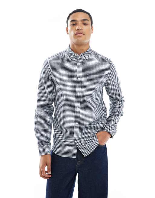 New Look shirt in navy mini plaid