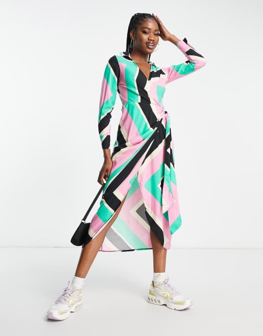 Midi dress long 2024 sleeve new look