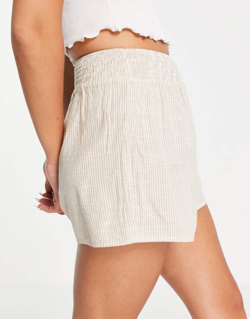 New Look - Short à taille froncée et rayures marron, 3 de 4