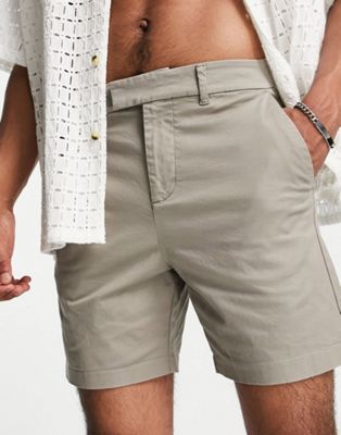 Shorts chino New Look - Short chino classique - Taupe