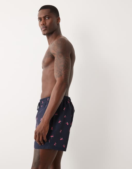 New Look - Short de bain à imprimé flamant rose - Bleu, 3 de 5
