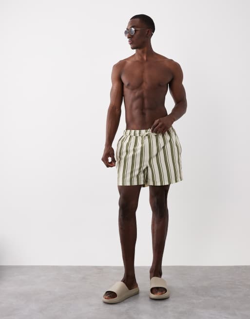 New Look - Short de bain à rayures - Kaki, 2 de 5
