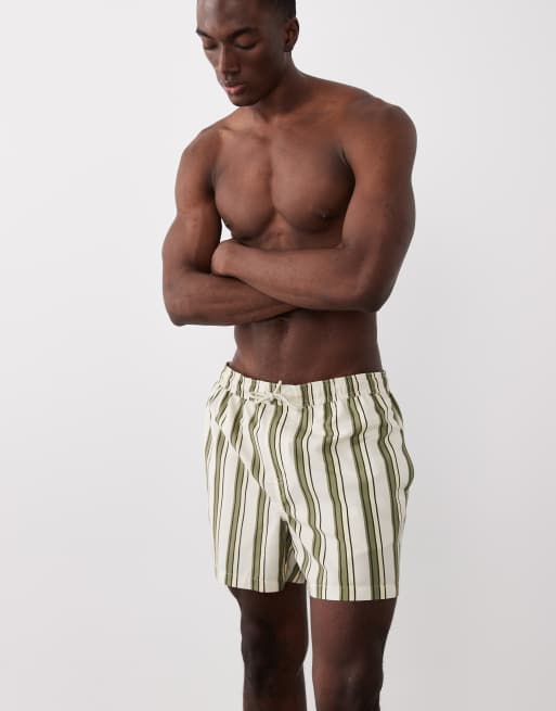New Look - Short de bain à rayures - Kaki, 3 de 5