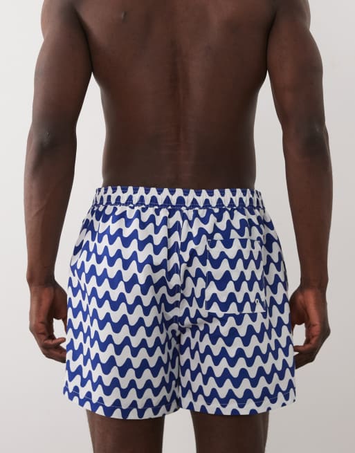 New Look - Short de bain à rayures ondulées - Bleu, 5 de 5