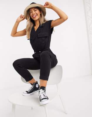 black denim jumpsuit womens