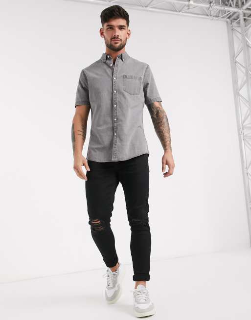 Short sleeve shirt sales with jeans