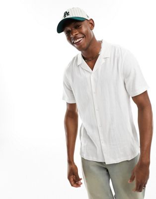 New Look short sleeve linen shirt in white - ASOS Price Checker