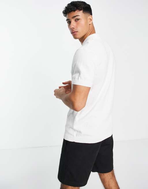 New Look short sleeve polo in white