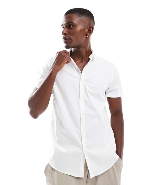 New Look short sleeve poplin shirt in white - view 1