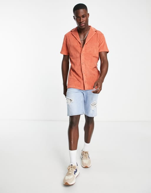 Burnt orange best sale short sleeve shirt