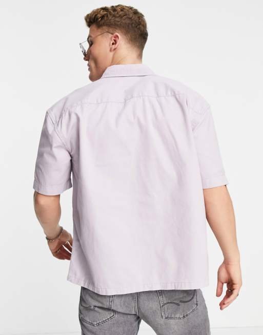 New Look short-sleeved boxy shirt in lilac, 2 of 4