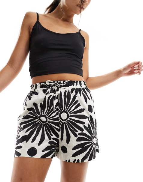 New Look – Shorts aus Leinen in Weiß gemustert - view 1