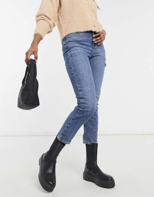 Jean mom bottines hot sale