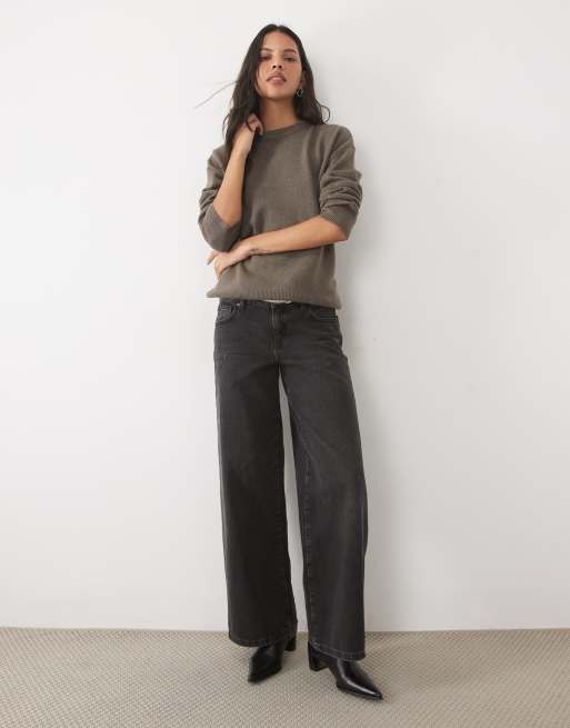 New Look side split jumper in mink brown, 2 of 4