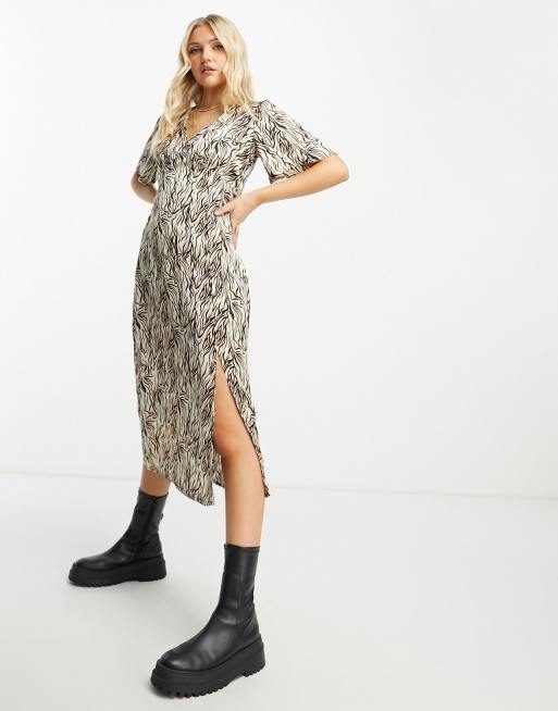 Zebra print 2025 midi dress