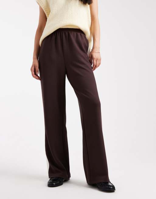New Look side stripe trackies in brown, 2 of 5