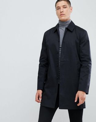 New Look single breasted cotton mac in black | ASOS