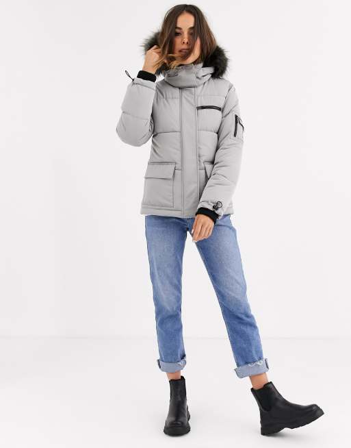 Grey ski cheap coat