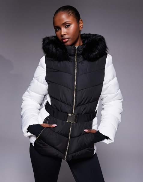 New Look ski puffer jacket in white and black - view 1