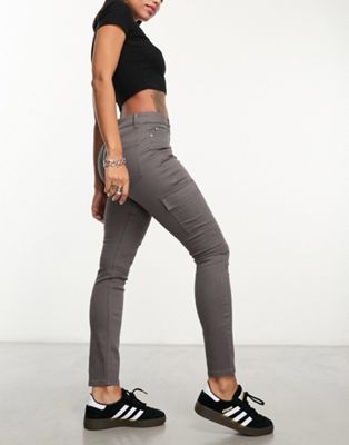 New Look skinny cargo jeans in grey