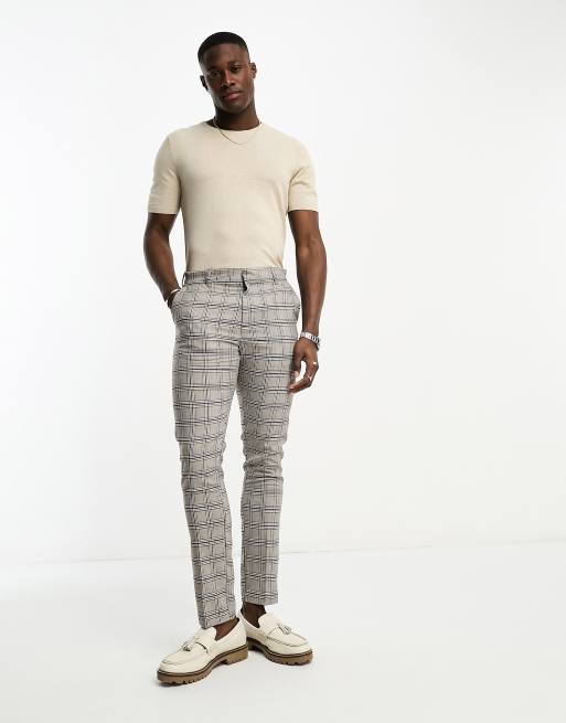 Grey checkered 2025 pants mens