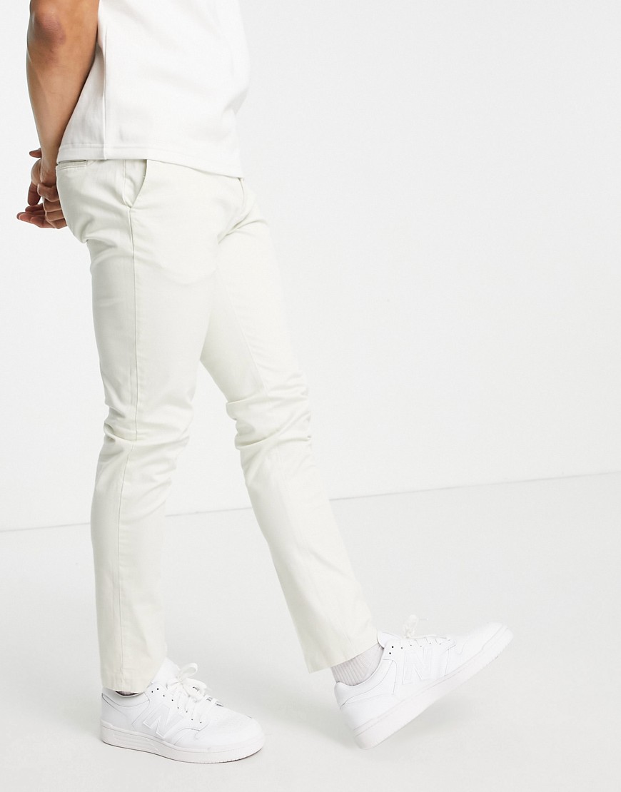 New Look skinny chino pants in stone-Neutral