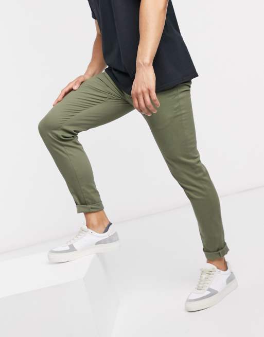 New Look skinny chino trousers in khaki