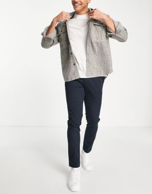 New Look skinny chino trousers in navy - ASOS Price Checker