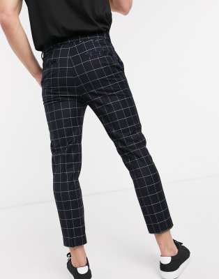 navy skinny cropped trousers