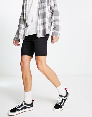 New Look skinny denim shorts in black - ASOS Price Checker