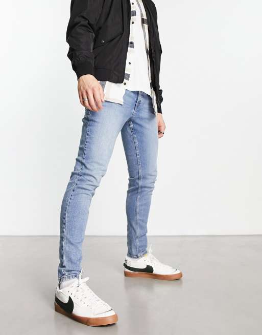 New Look skinny fit jeans in midwash blue | ASOS