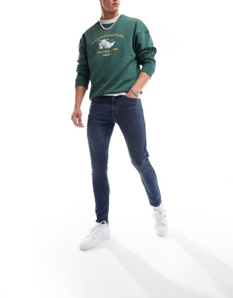 New Look skinny fit jeans in midwash blue - view 1