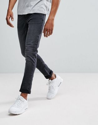 new look mens black skinny jeans