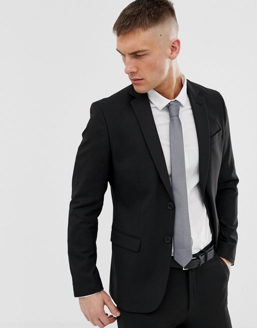 New Look skinny fit suit jacket in black | ASOS