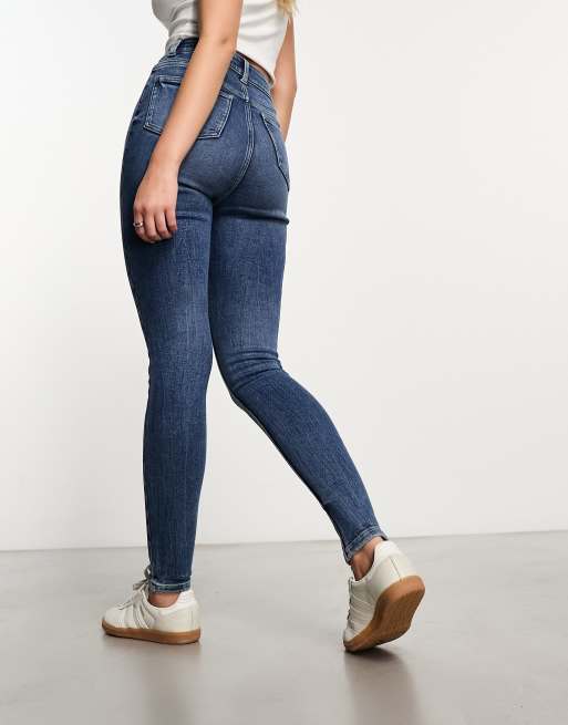 New Look skinny jeans in dark wash blue, 3 of 5