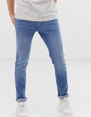 mid blue wash jeans