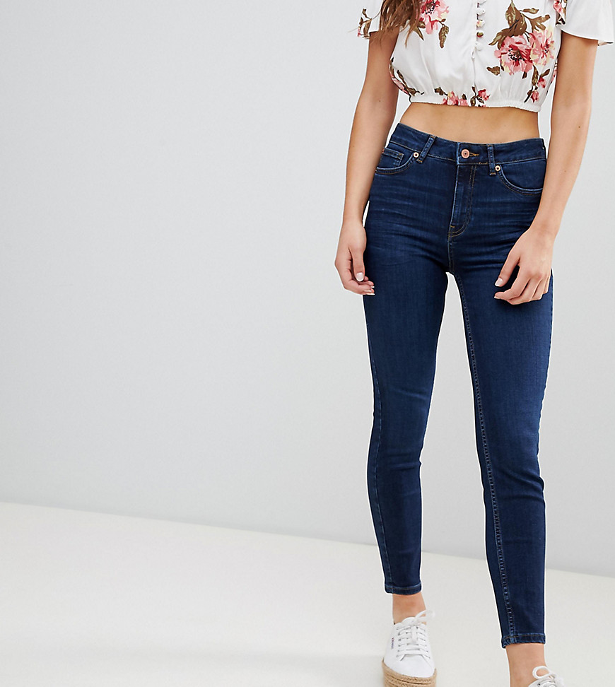 New Look – Skinny jeans med hög midja som lyfter och formar-Blå