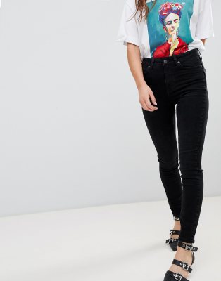 new look black high waisted skinny jeans