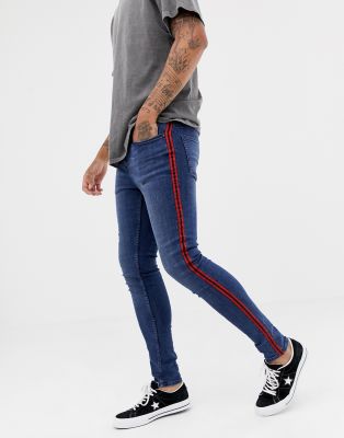 jeans with red side stripe