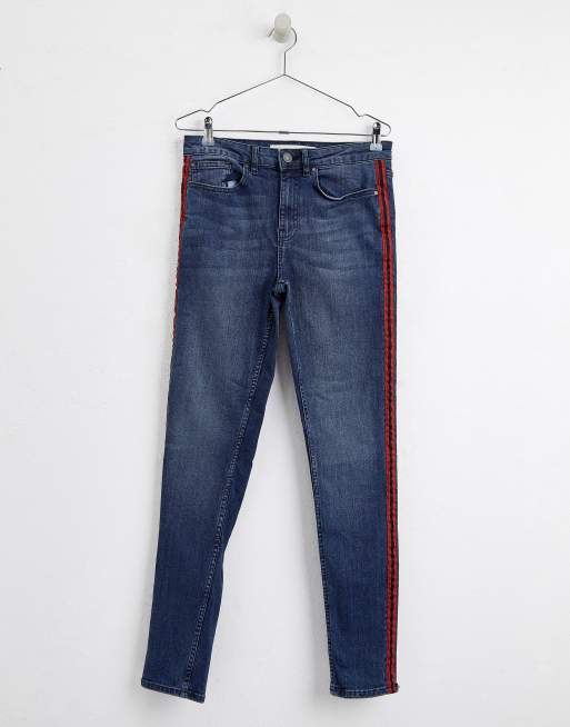 Womens jeans with 2024 red side stripe