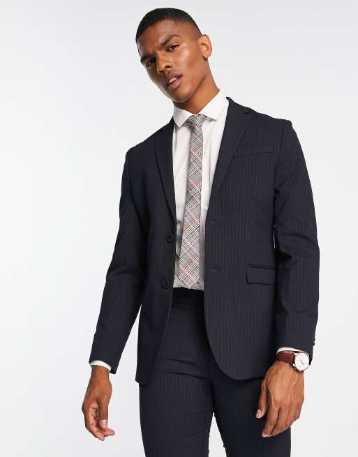 New Look pinstripe suit in navy