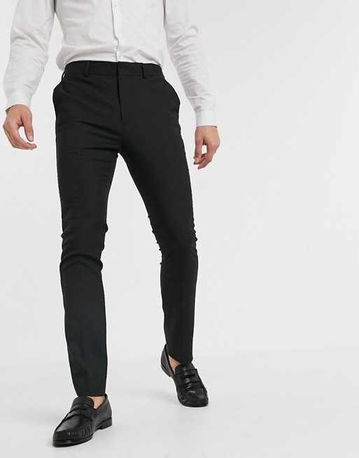New Look skinny smart trousers in black
