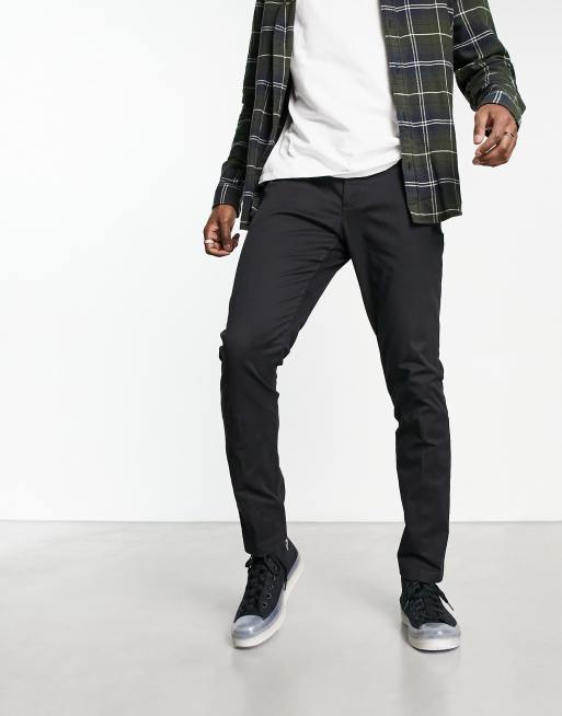 New Look skinny straight chino trousers in black | ASOS