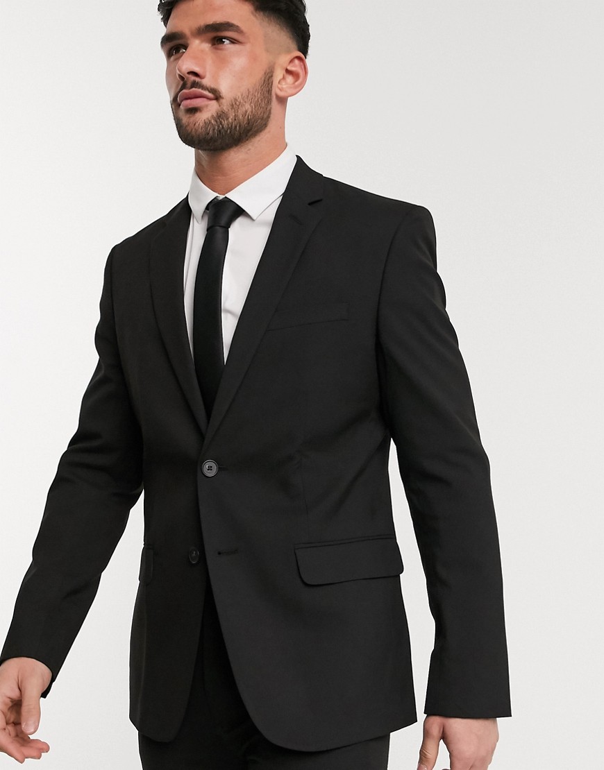 New Look skinny suit jacket in black