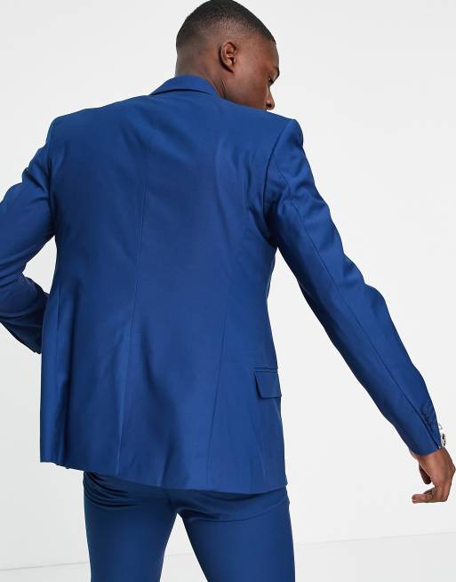 New Look skinny suit jacket in bright blue, 2 of 4