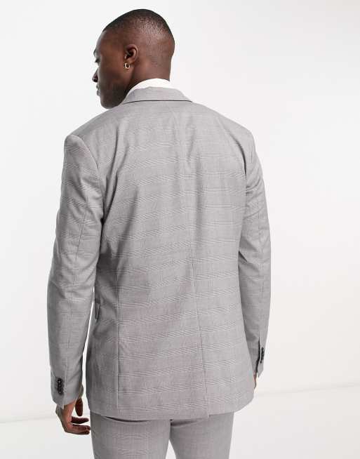 New Look skinny suit jacket in grey heritage check ASOS