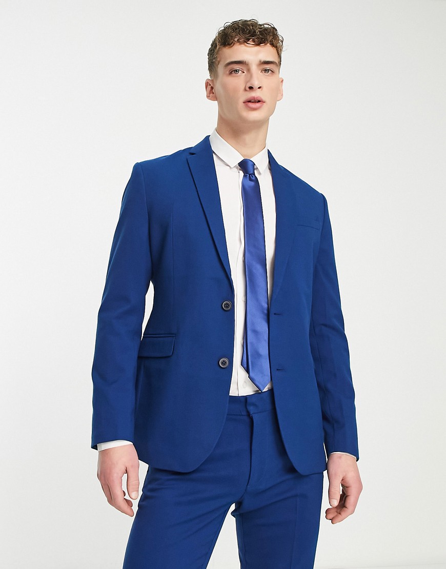 New Look skinny suit jacket in indigo-Blue