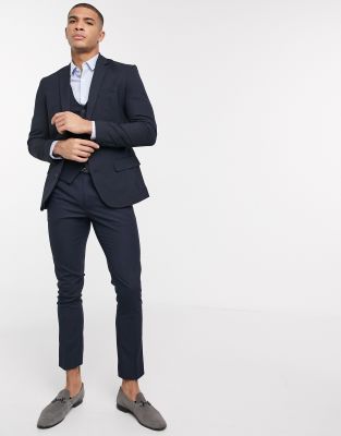 asos skinny navy suit