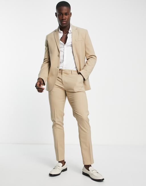 Beige 2025 skinny suit